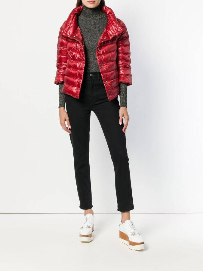 Herno padded front fastened jacket Rood