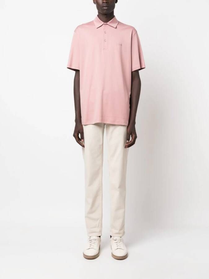 Herno Poloshirt met geborduurd logo Roze