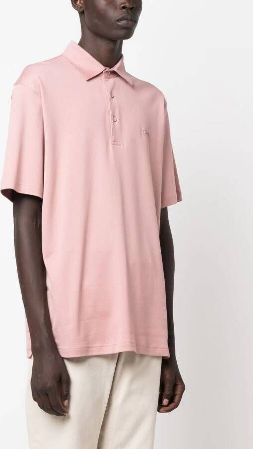 Herno Poloshirt met geborduurd logo Roze
