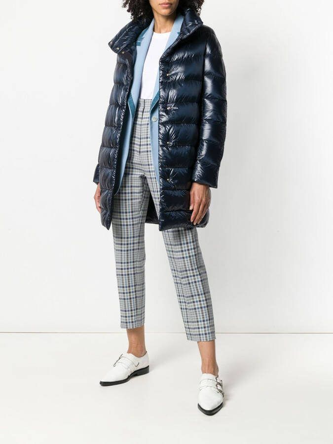 Herno pufferjack met veren Blauw
