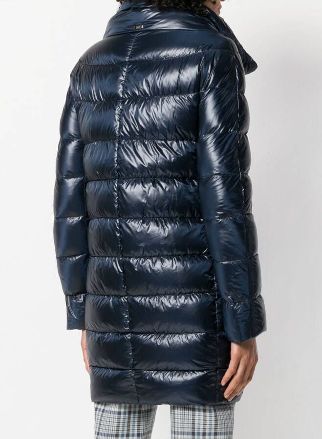 Herno pufferjack met veren Blauw