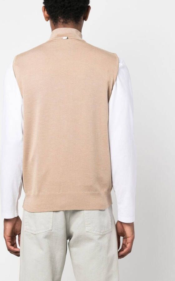 Herno Ribgebreide top Beige