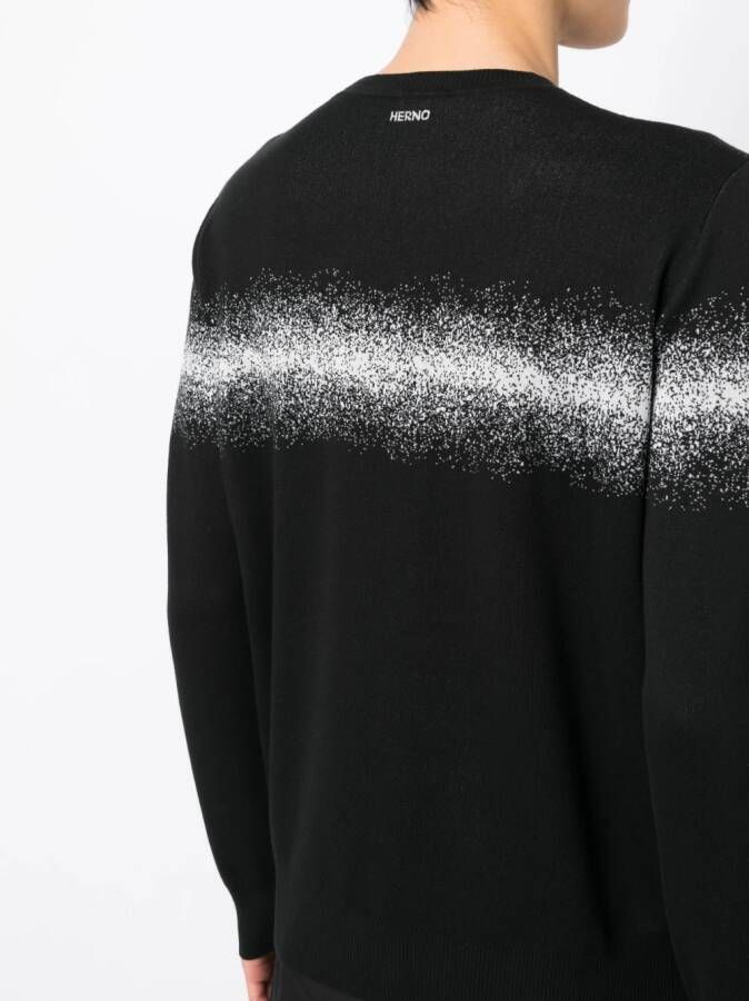 Herno Sweater met spray-effect Zwart