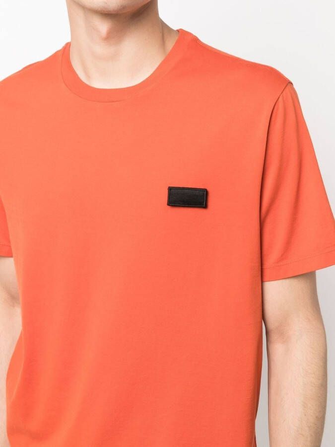 Herno T-shirt met logopatch Oranje
