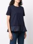 Herno T-shirt met ruche afwerking Blauw - Thumbnail 3