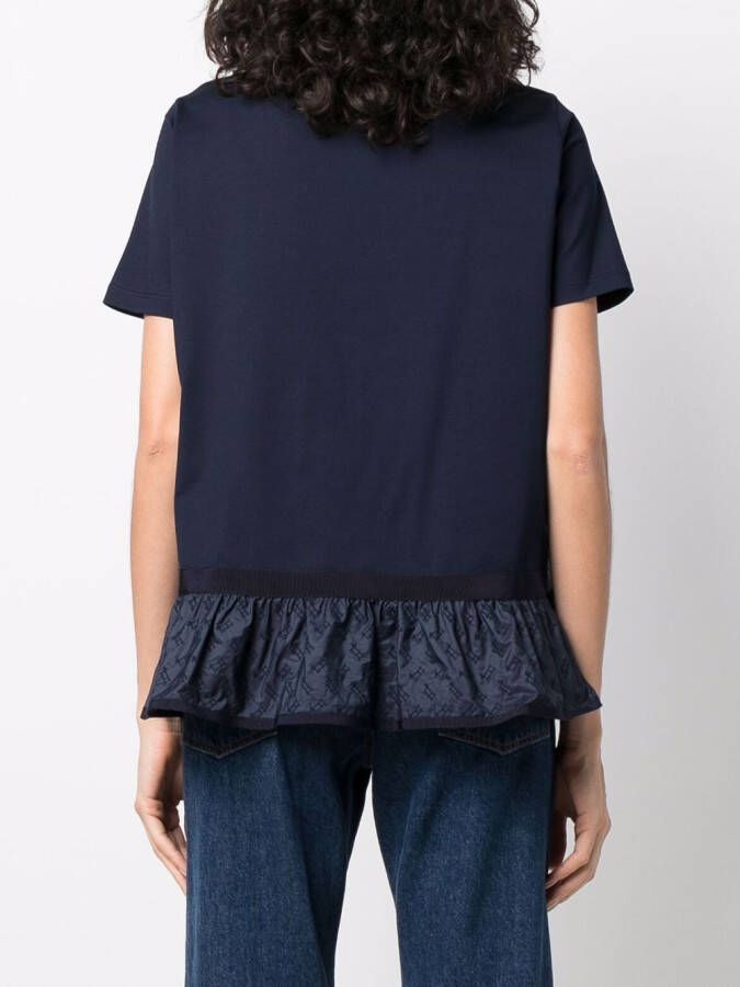 Herno T-shirt met ruche afwerking Blauw