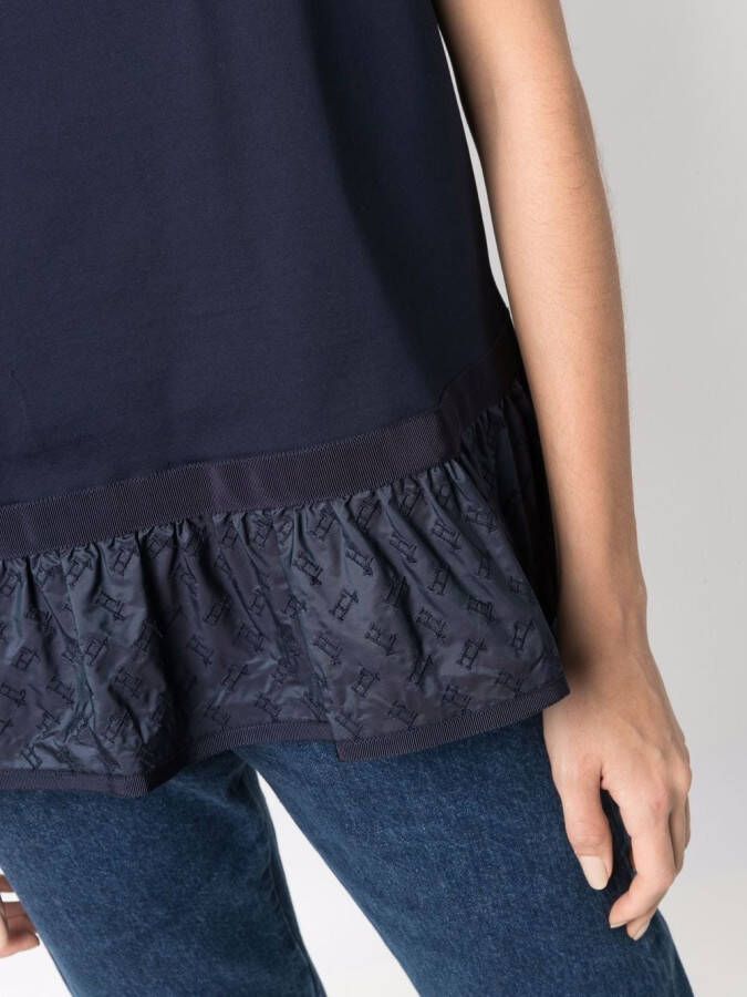 Herno T-shirt met ruche afwerking Blauw