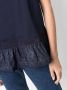 Herno T-shirt met ruche afwerking Blauw - Thumbnail 5