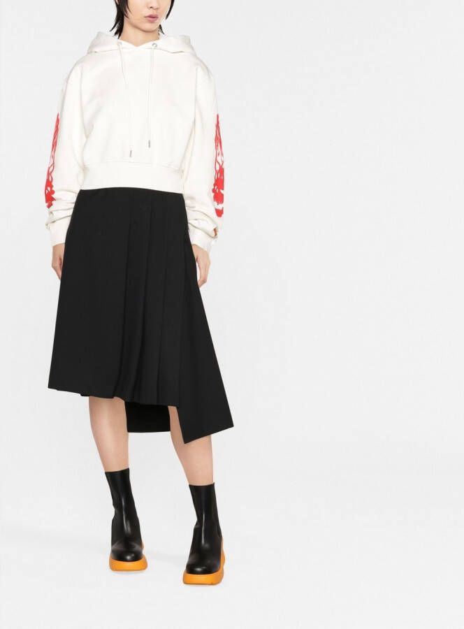 Heron Preston Cropped hoodie Beige