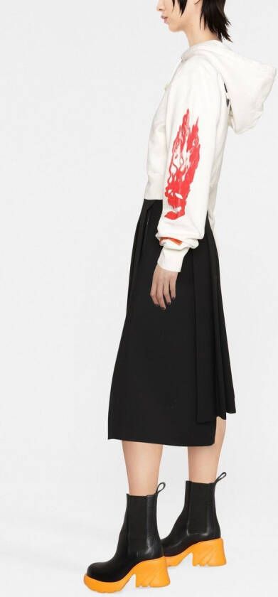 Heron Preston Cropped hoodie Beige