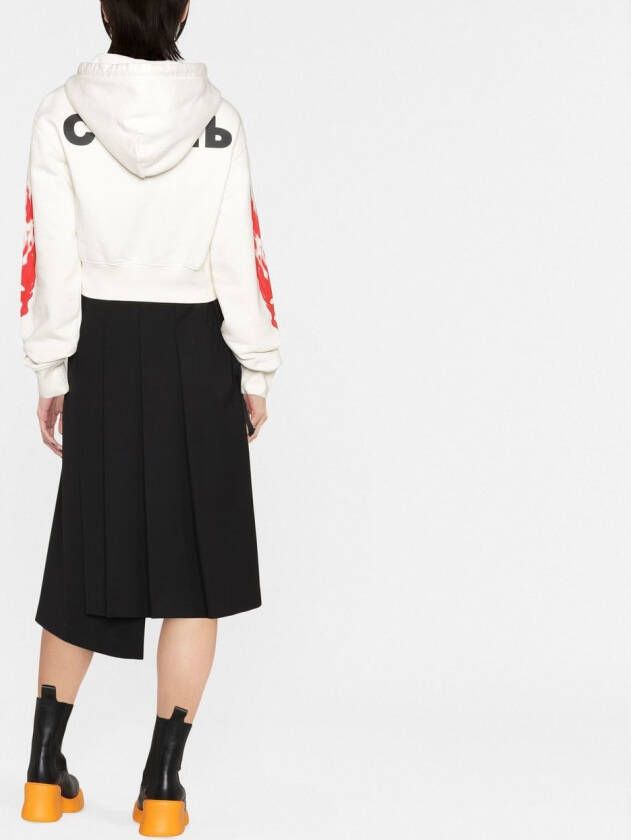 Heron Preston Cropped hoodie Beige