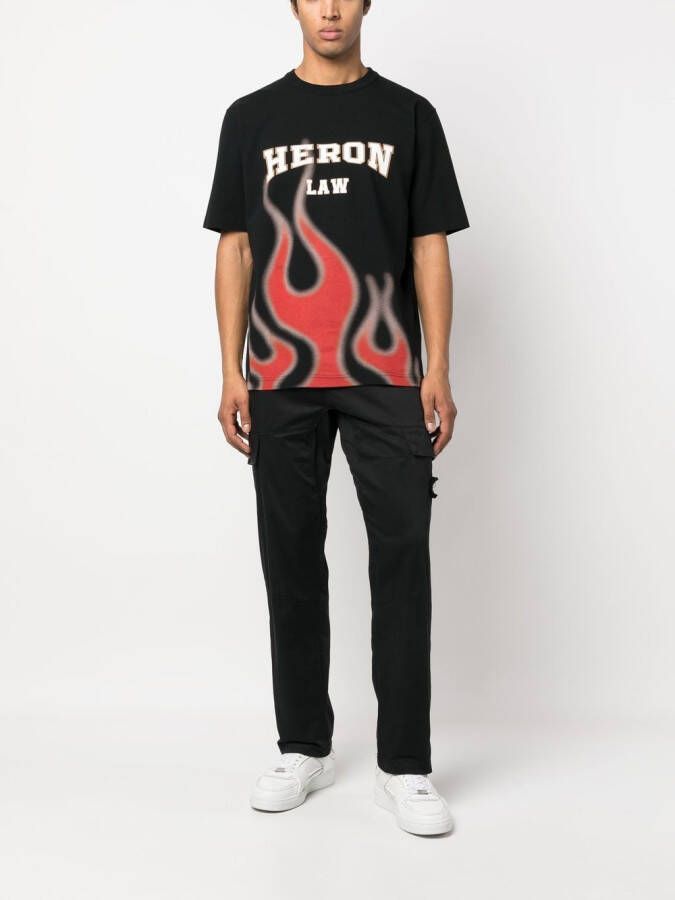Heron Preston T-shirt met vlammenprint Zwart