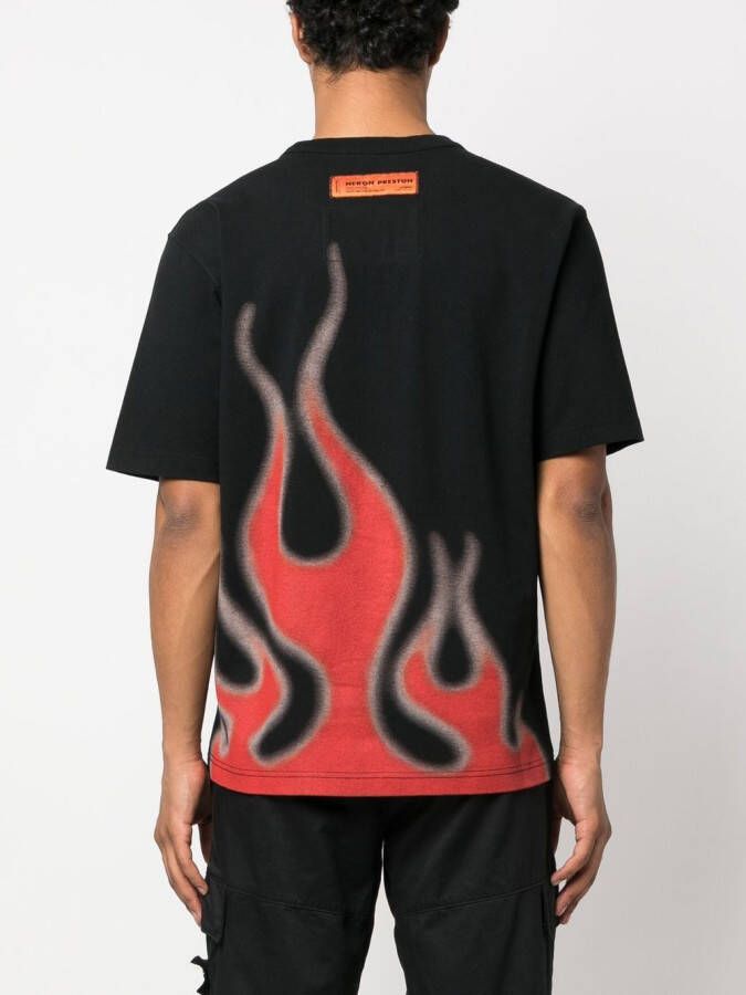 Heron Preston T-shirt met vlammenprint Zwart