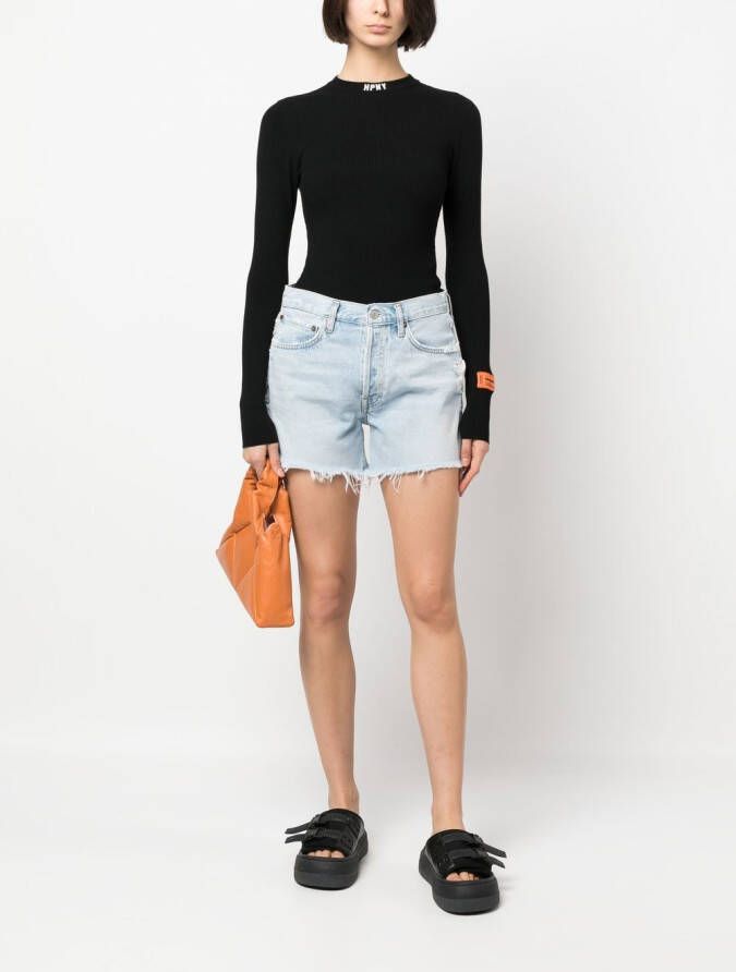 Heron Preston Geribbelde bodysuit Zwart