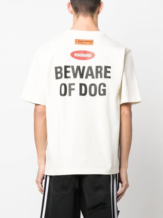 Heron Preston T-shirt met print Beige