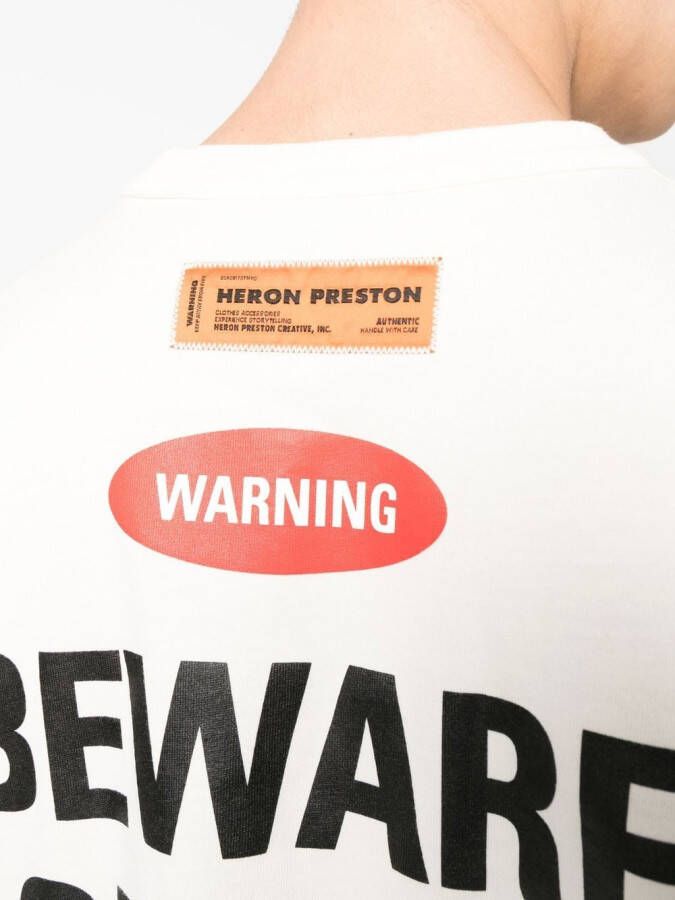 Heron Preston T-shirt met print Beige