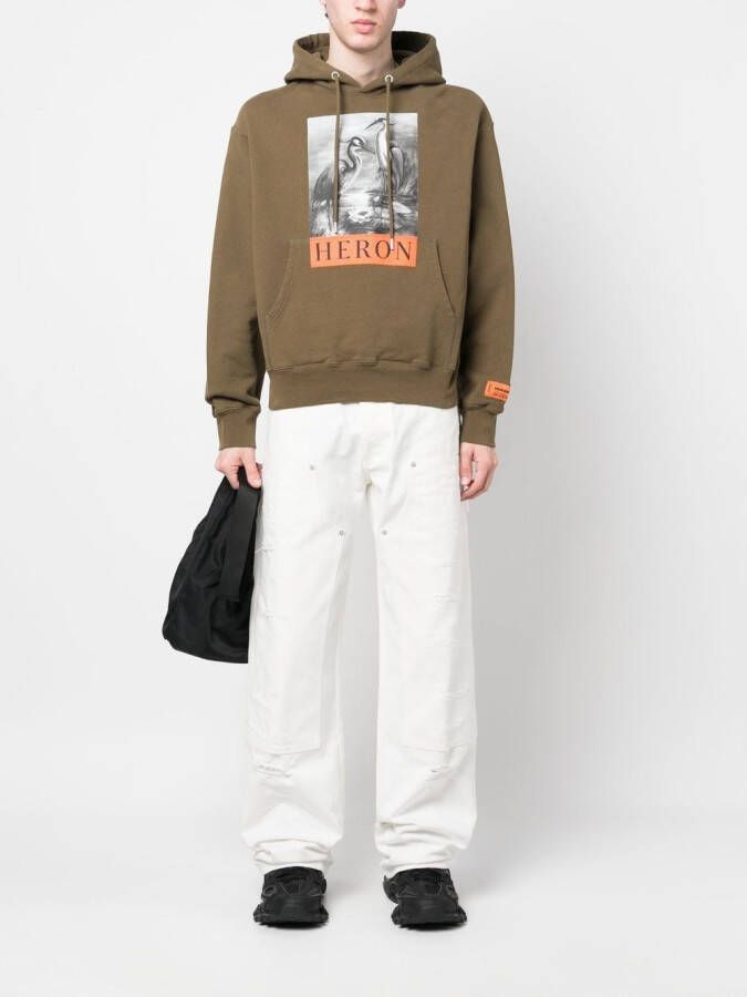 Heron Preston Hoodie met print Groen