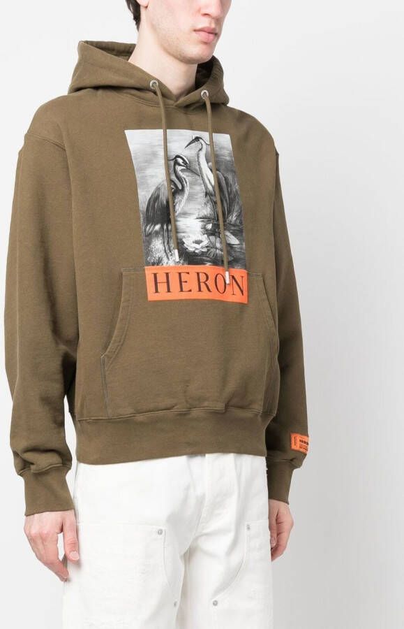 Heron Preston Hoodie met print Groen