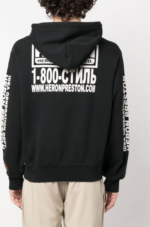 Heron Preston Hoodie met logoprint Zwart