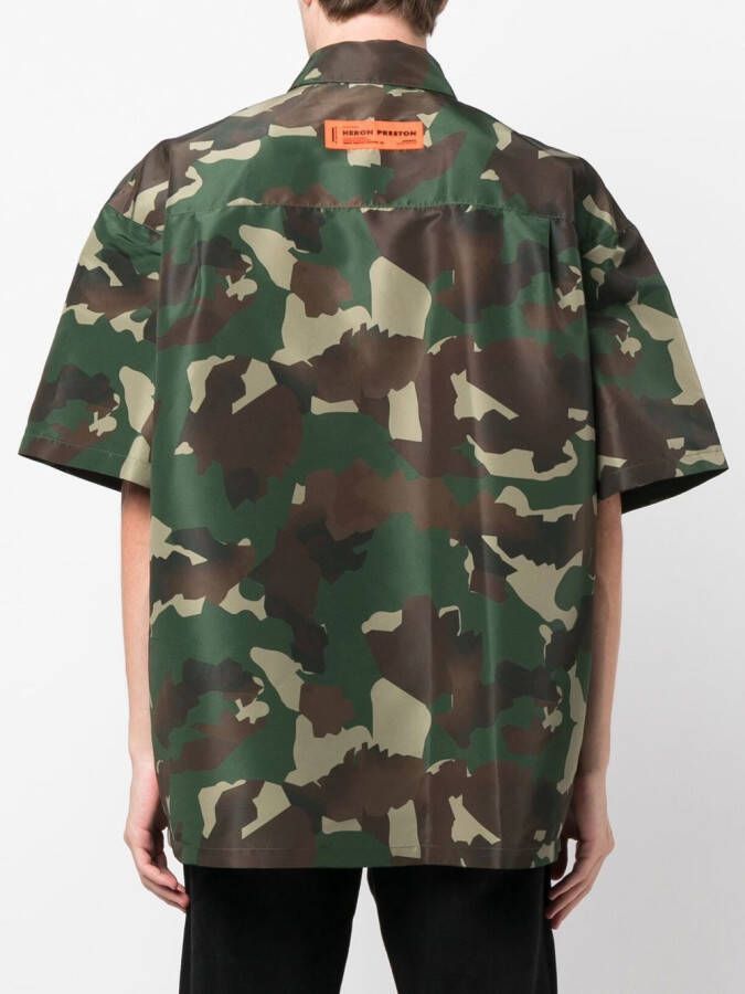 Heron Preston Overhemd met camouflageprint Groen