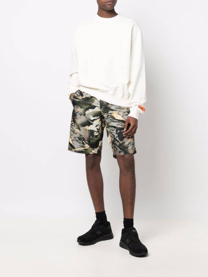 Heron Preston Shorts met camouflageprint Groen