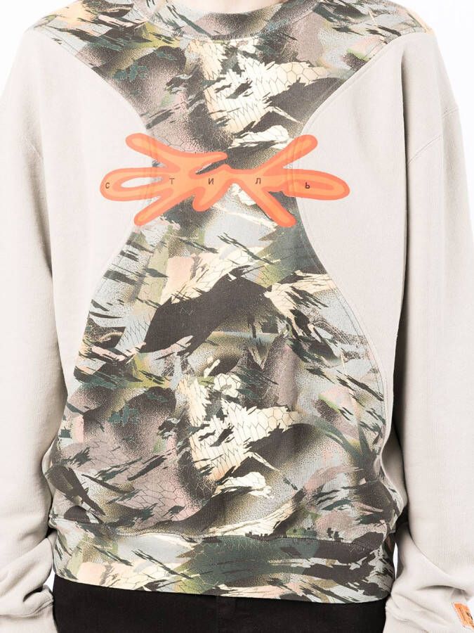 Heron Preston Sweater met camouflageprint Groen
