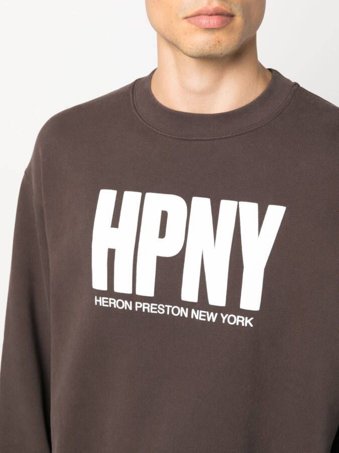 Heron Preston Sweater met logoprint Bruin