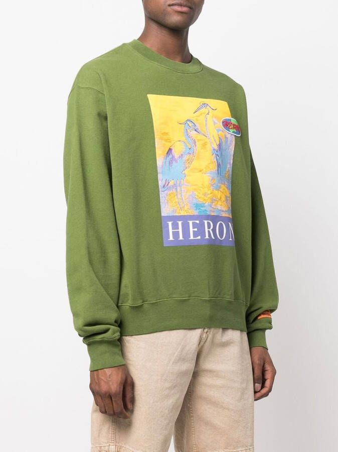 Heron Preston Sweater met logoprint Groen