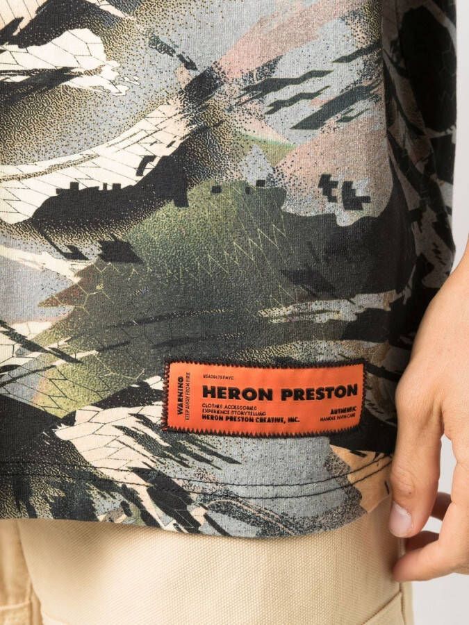 Heron Preston T-shirt met camouflageprint Groen