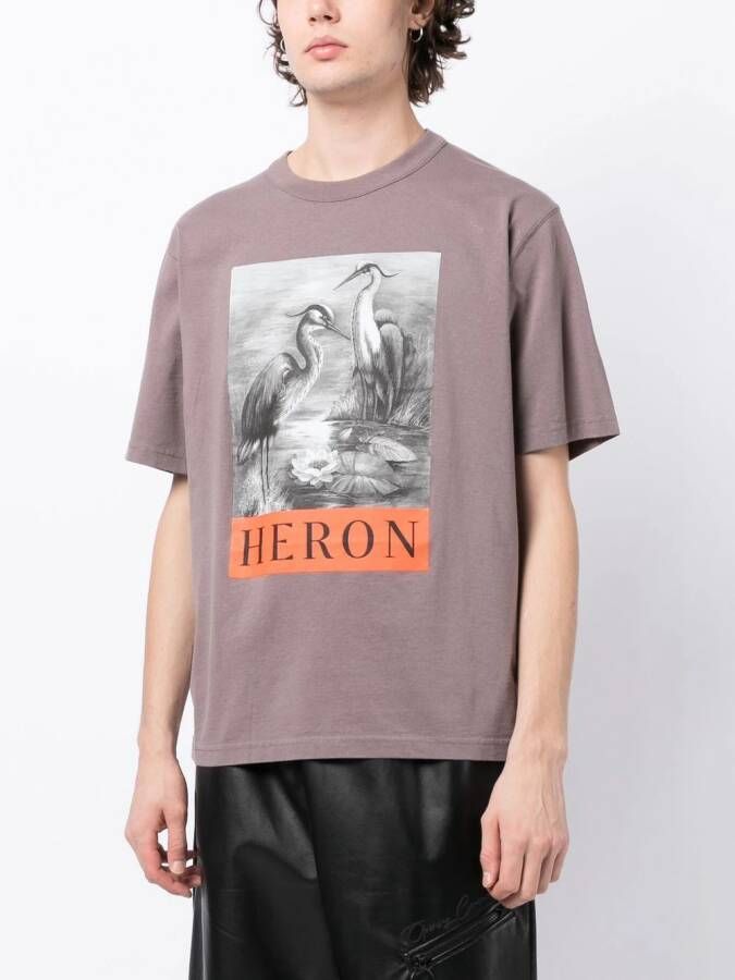 Heron Preston T-shirt met grafische print Bruin