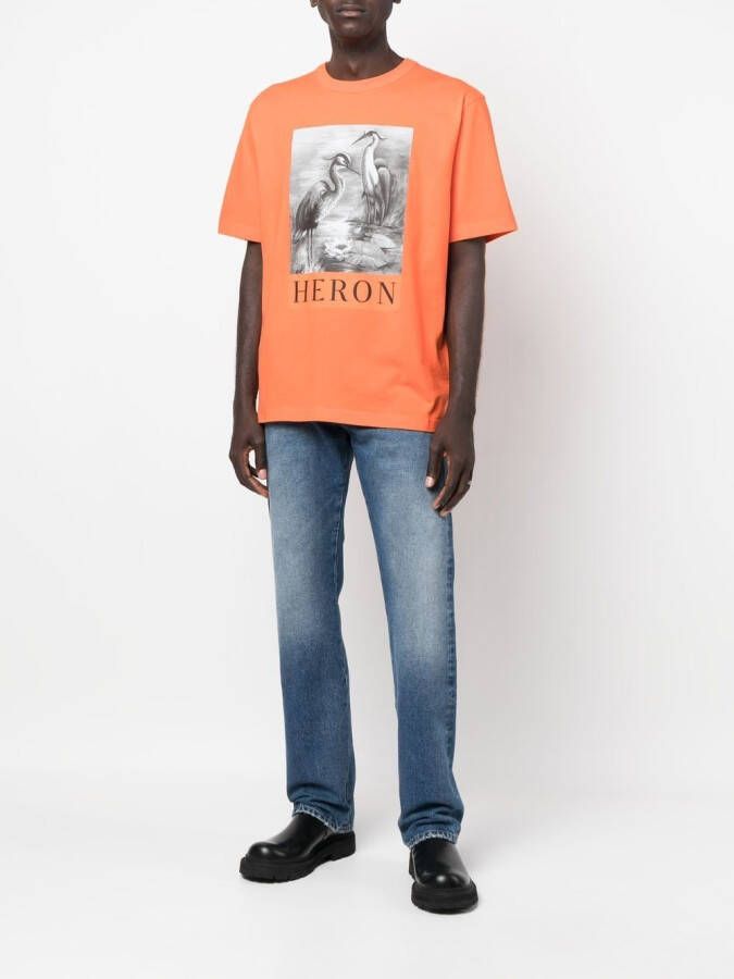 Heron Preston T-shirt met logoprint Oranje