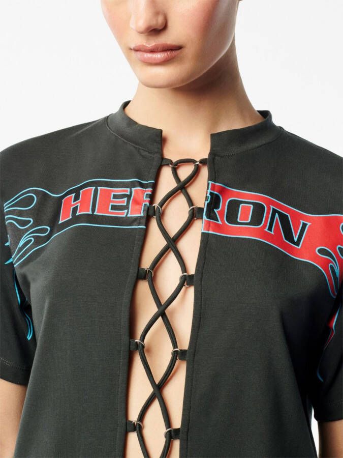 Heron Preston T-shirt met veters Zwart
