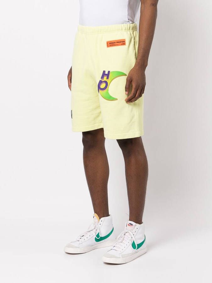 Heron Preston Trainingsshorts met logoprint Geel