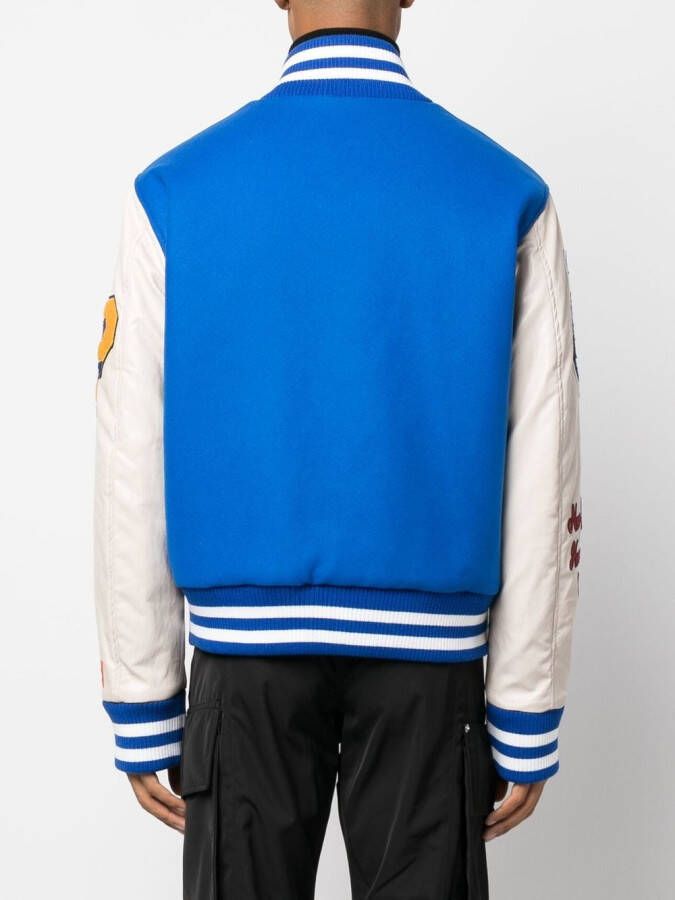 Heron Preston Universiteitsjack met patches Blauw