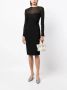 Herve L. Leroux Midi-jurk met doorzichtig vlak Zwart - Thumbnail 2