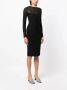 Herve L. Leroux Midi-jurk met doorzichtig vlak Zwart - Thumbnail 3