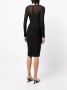 Herve L. Leroux Midi-jurk met doorzichtig vlak Zwart - Thumbnail 4