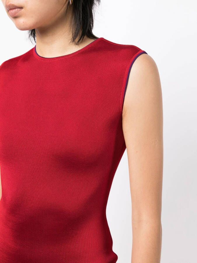 Herve L. Leroux Mouwloze mini-jurk Rood