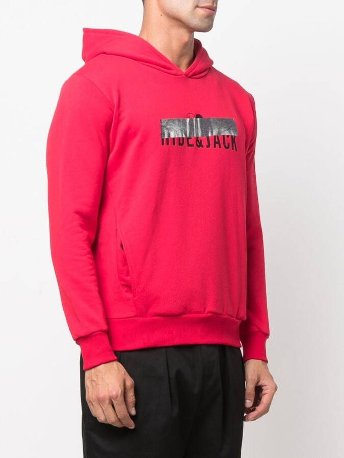 Hide&Jack Hoodie met logo Rood