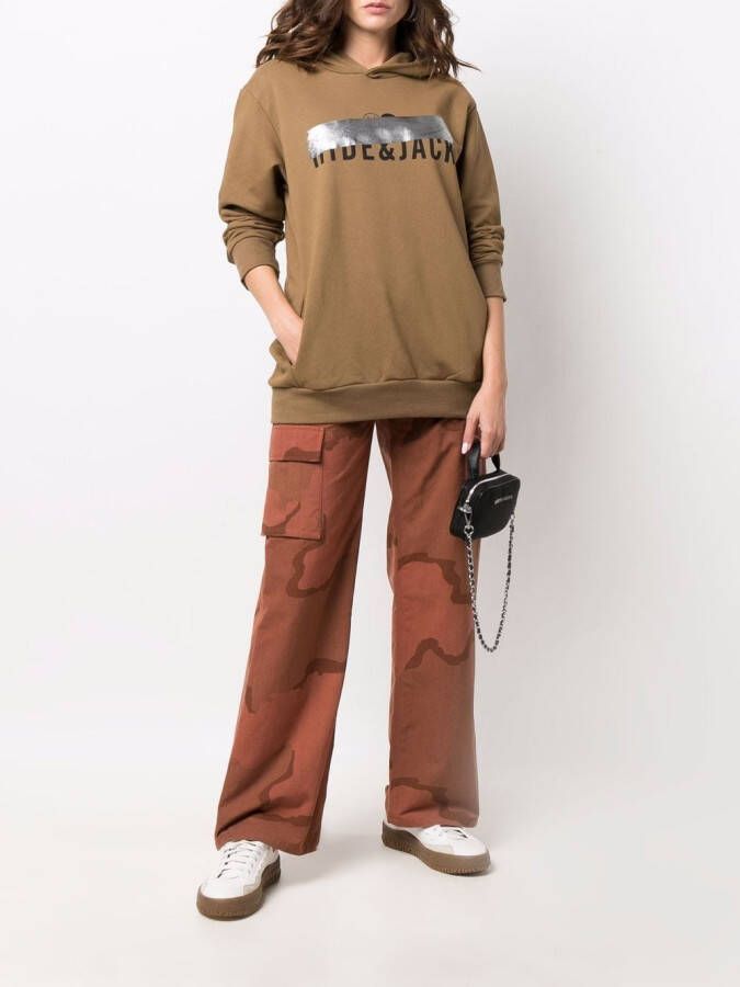 Hide&Jack Hoodie met logoprint Bruin