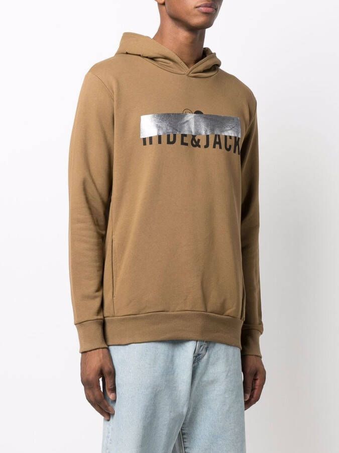 Hide&Jack Hoodie met logoprint Bruin