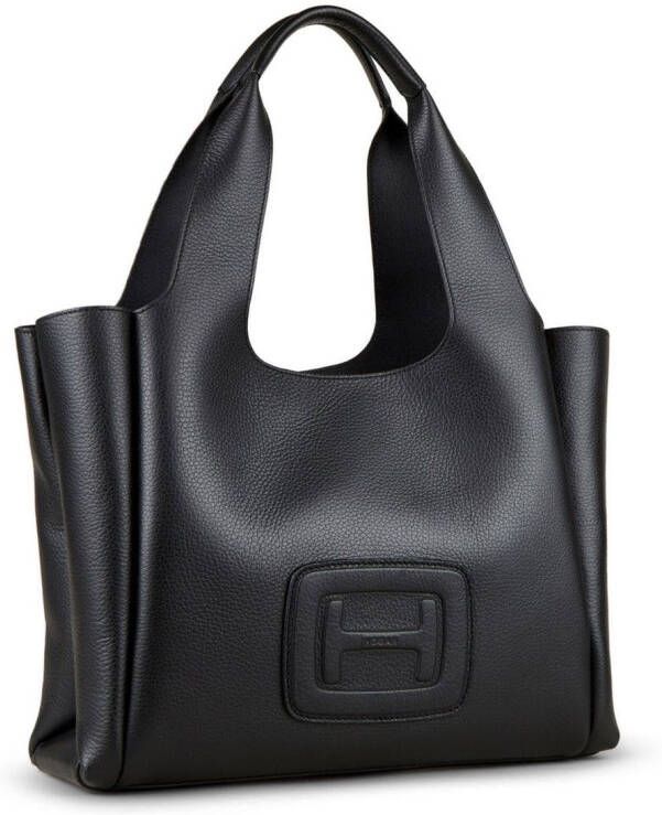 Hogan Leren shopper Zwart