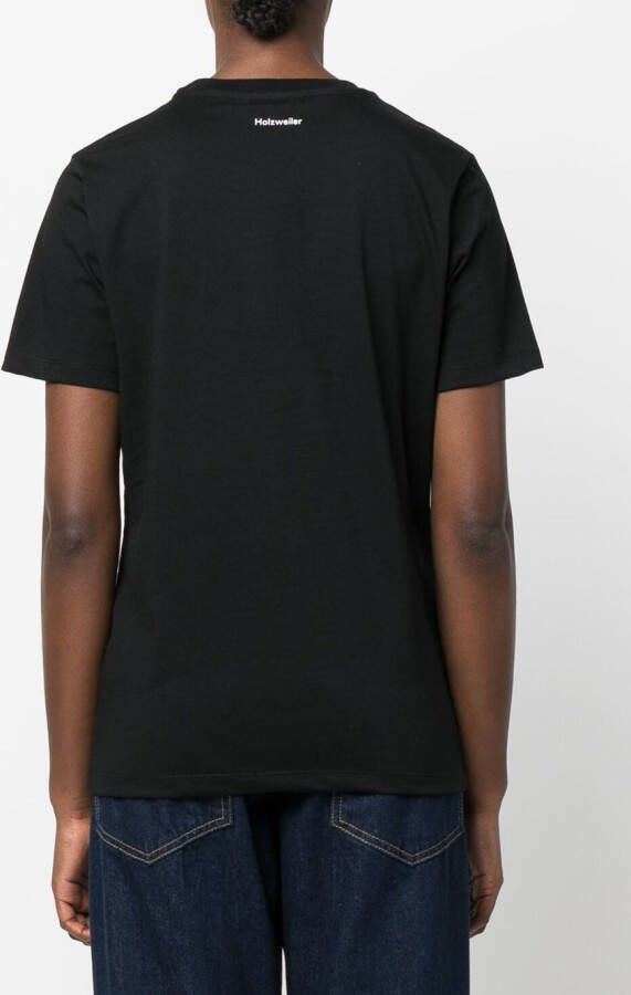 Holzweiler T-shirt met ronde hals Zwart