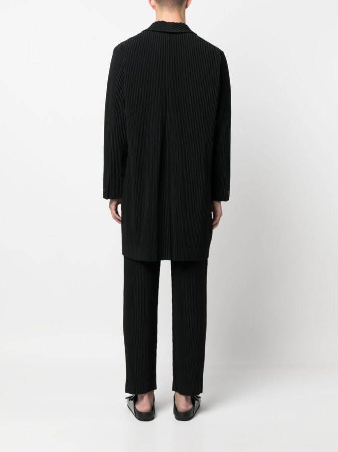 Homme Plissé Issey Miyake Mantel met enkele rij knopen Zwart