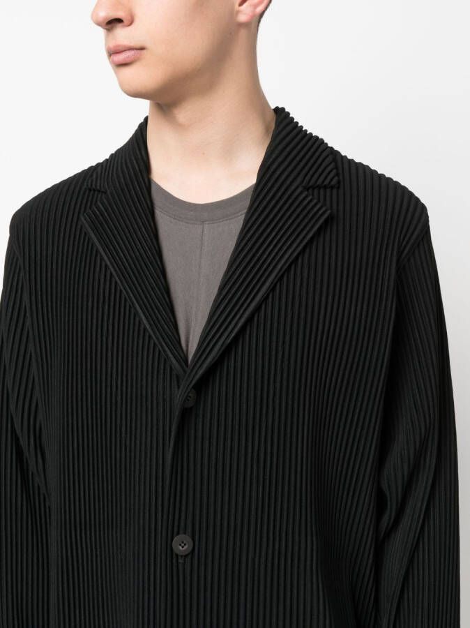 Homme Plissé Issey Miyake Mantel met enkele rij knopen Zwart