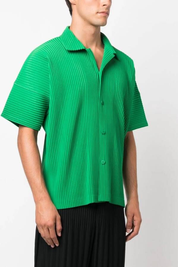 Homme Plissé Issey Miyake Gestreept overhemd Groen