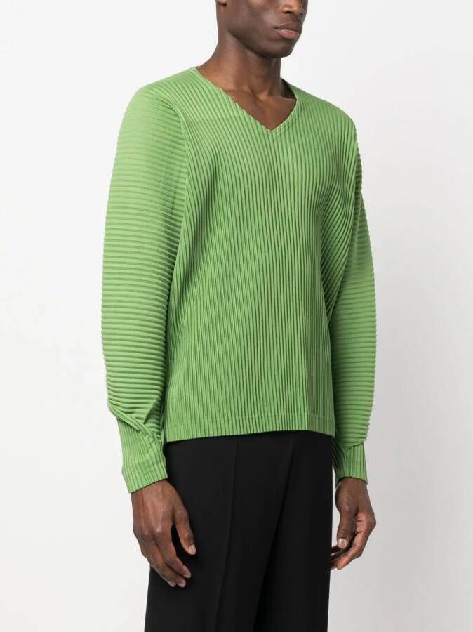 Homme Plissé Issey Miyake Geribbelde sweater Groen