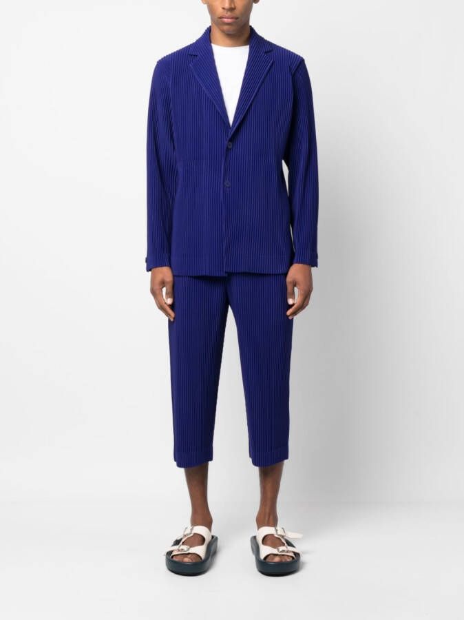 Homme Plissé Issey Miyake Blazer met enkele rij knopen Blauw