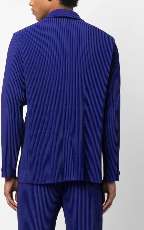 Homme Plissé Issey Miyake Blazer met enkele rij knopen Blauw