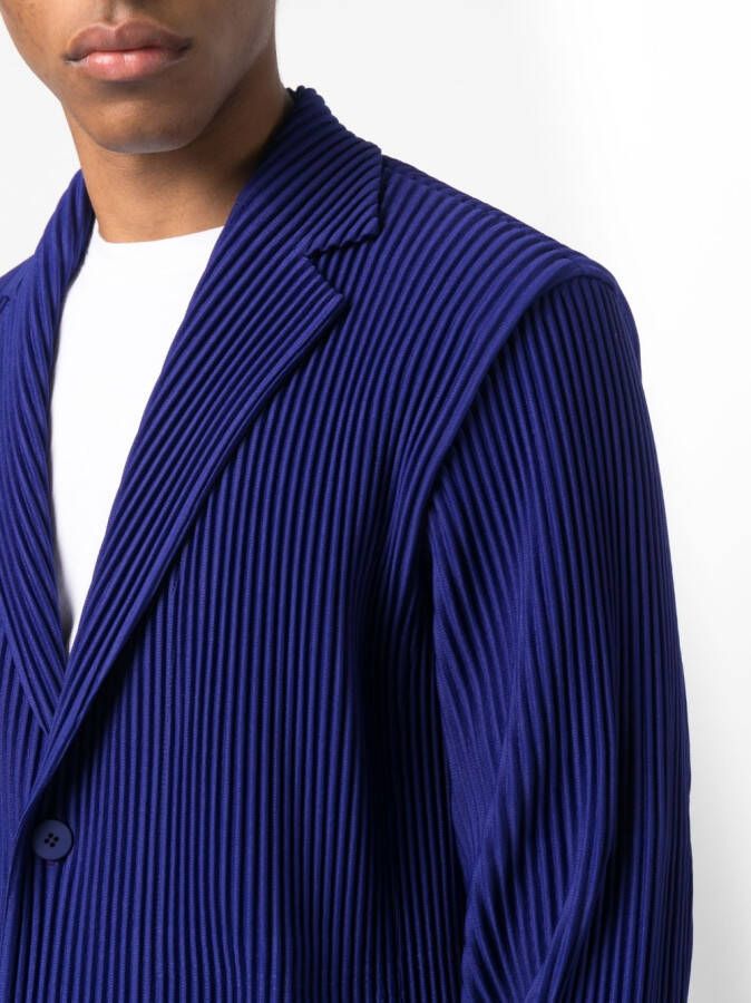 Homme Plissé Issey Miyake Blazer met enkele rij knopen Blauw